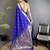 royal blue lichi silk blend floral ikkat motifs zari weaving paithani saree
