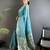 sky blue lichi silk blend floral ikkat motifs zari weaving paithani saree