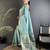 sky blue lichi silk blend floral ikkat motifs zari weaving paithani saree