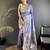 lavender lichi silk blend floral ikkat motifs zari weaving paithani saree