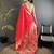 rani pink lichi silk blend floral ikkat motifs zari weaving paithani saree