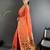 orange lichi silk blend parrot & floral woven design zari weaving paithani saree