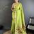 lime green lichi silk blend parrot & floral woven design zari weaving paithani saree