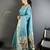 light blue lichi silk blend parrot & floral woven design zari weaving paithani saree