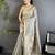 Grey tissue parrot & floral woven design paithani saree