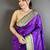 purple lichi silk blend floral motifs zari weaving paithani saree