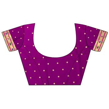 purple lichi silk blend floral motifs zari weaving paithani saree 5