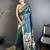 teal lichi silk blend parrot & floral woven design zari weaving paithani saree