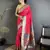 rani pink lichi silk blend floral motifs zari weaving paithani saree