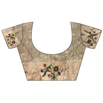Peach tissue parrot & floral woven design paithani saree 5