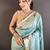 sky blue lichi silk blend parrot & floral woven design zari weaving paithani saree