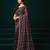 Maroon net jaal pattern sequence embroidery thread work party wear saree
