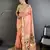 peach lichi silk blend parrot & floral woven design zari weaving paithani saree