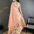 peach lichi silk blend parrot & floral woven design zari weaving paithani saree