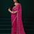 Rani pink net jaal pattern sequence embroidery thread work party wear saree