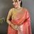 Pink tissue parrot & floral woven design paithani saree