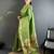 green lichi silk blend parrot & floral woven design zari weaving paithani saree