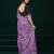 Lavender net jaal pattern sequence embroidery thread work party wear saree