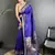 royal blue lichi silk blend parrot & floral woven design zari weaving paithani saree