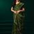 Green net jaal pattern sequence embroidery thread work party wear saree