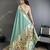 aqua blue lichi silk blend parrot & floral woven design zari weaving paithani saree