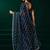 Navy blue net jaal pattern sequence embroidery thread work party wear saree