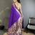 purple lichi silk blend parrot & floral woven design zari weaving paithani saree