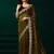 Mehendi green net shimmering lines sequence embroidery party wear saree