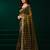 Mehendi green net shimmering lines sequence embroidery party wear saree