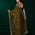Mehendi green net shimmering lines sequence embroidery party wear saree