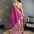 magenta lichi silk blend parrot & floral woven design zari weaving paithani saree