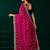 Rani pink net shimmering lines sequence embroidery party wear saree