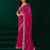 Rani pink net shimmering lines sequence embroidery party wear saree
