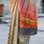Beige & multicolor northern light twirl silk modern digital print bollywood saree