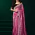 Pink net shimmering lines sequence embroidery party wear saree