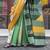 Multicolor northern light twirl silk modern digital print bollywood saree