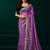 Lavender net shimmering lines sequence embroidery party wear saree