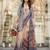 Grey & multicolor northern light twirl silk modern digital print bollywood saree