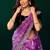 Lavender net shimmering lines sequence embroidery party wear saree