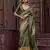 olive green jacquard p v silk blend digital floral print zari weaving bollywood saree