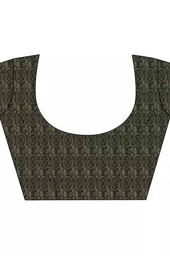 olive green jacquard p v silk blend digital floral print zari weaving bollywood saree