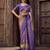 lavender jacquard p v silk blend digital floral print zari weaving bollywood saree