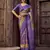 lavender jacquard p v silk blend digital floral print zari weaving bollywood saree