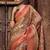 peach & rust jacquard p v silk blend digital floral print zari weaving bollywood saree