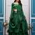 green fendy satin embroidered lehenga set with dupatta