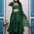 green fendy satin embroidered lehenga set with dupatta