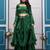 green fendy satin embroidered lehenga set with dupatta