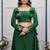 green fendy satin embroidered lehenga set with dupatta