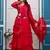 red fendy satin embroidered lehenga set with dupatta