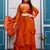 orange fendy satin embroidered lehenga set with dupatta